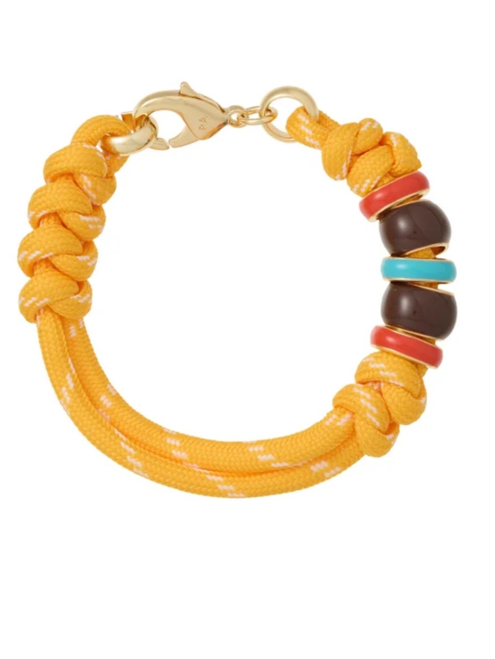 New Roxanne Assoulin happy Yellow Cord Bracelet with Multicolor Beads